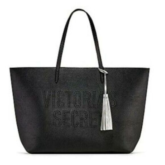 BRAND NEW BLACK VICTORIA SECRET TOTE BAG - Picture 1 of 16